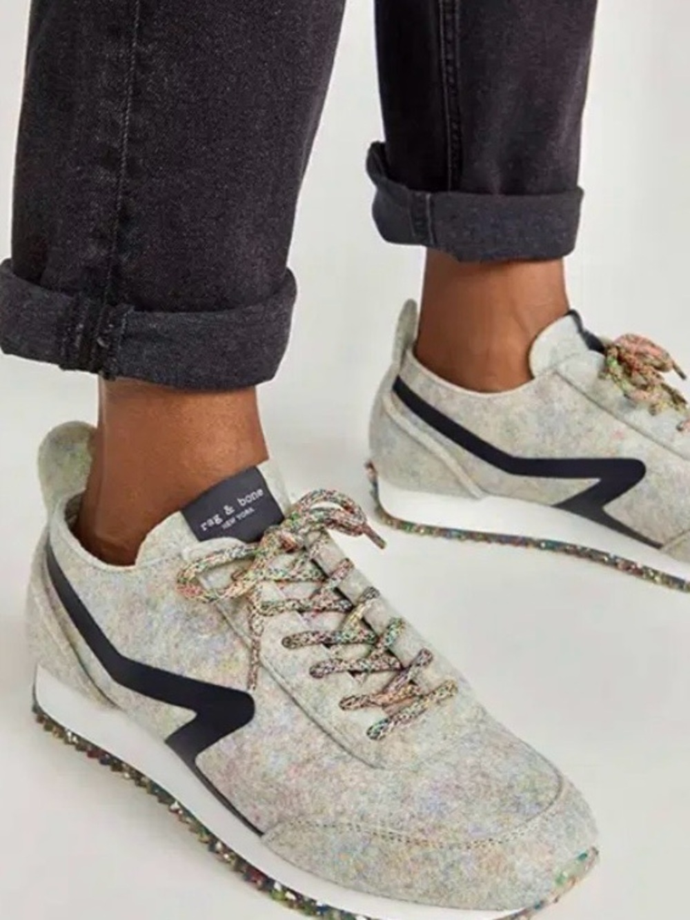 Unique rag & bone Retro Runner Mélange Felt Sneakers Multicolor, size EU 38